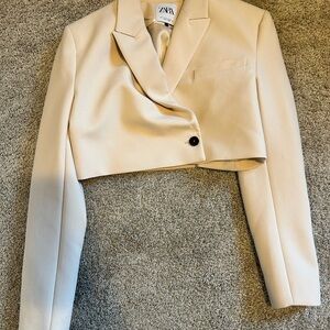 Zara Cream Cropped Blazer